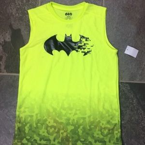Boys Batman Neon Yellow Sleeveless Shirt